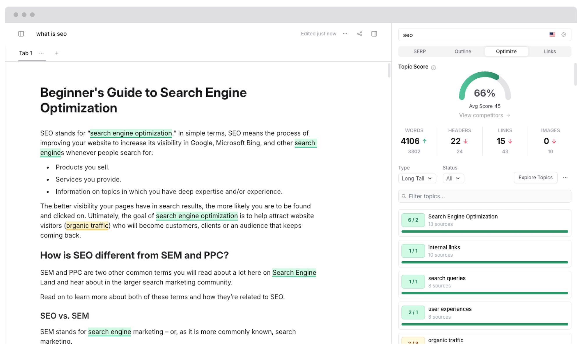 Frase SEO tool AI writing tool