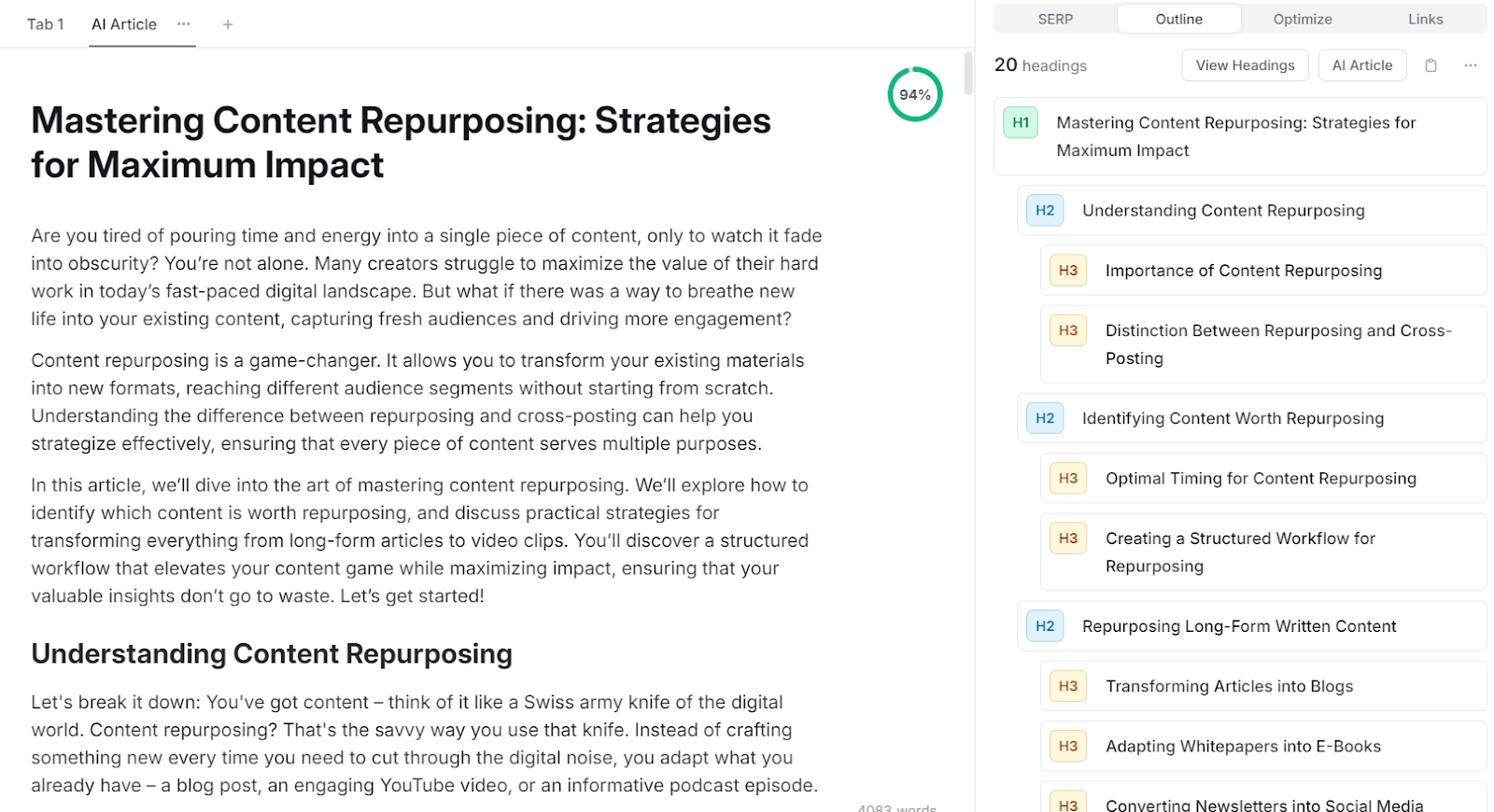 high-quality blog example