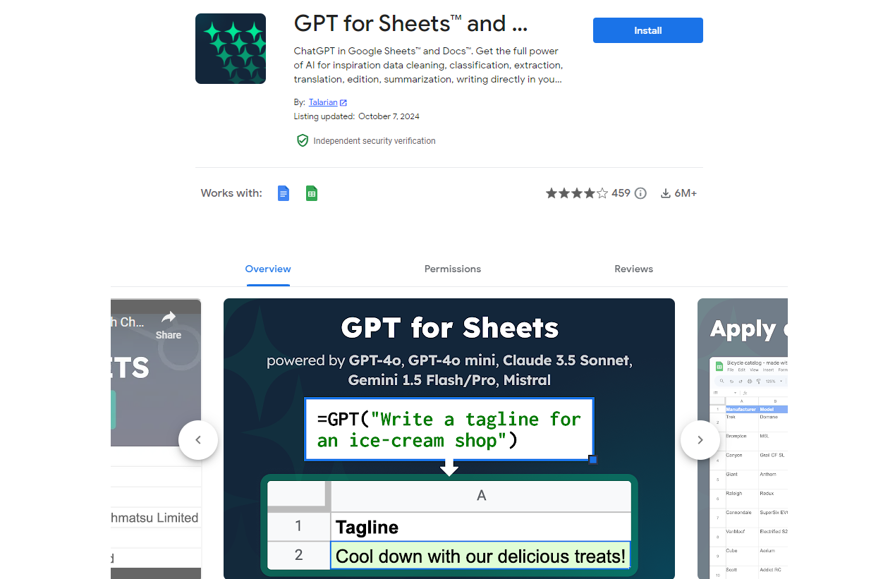 GPT for sheets