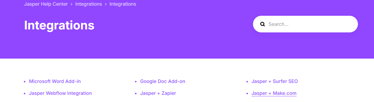jasper integrations