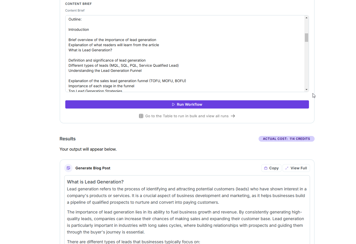 Copy.ai Content generation