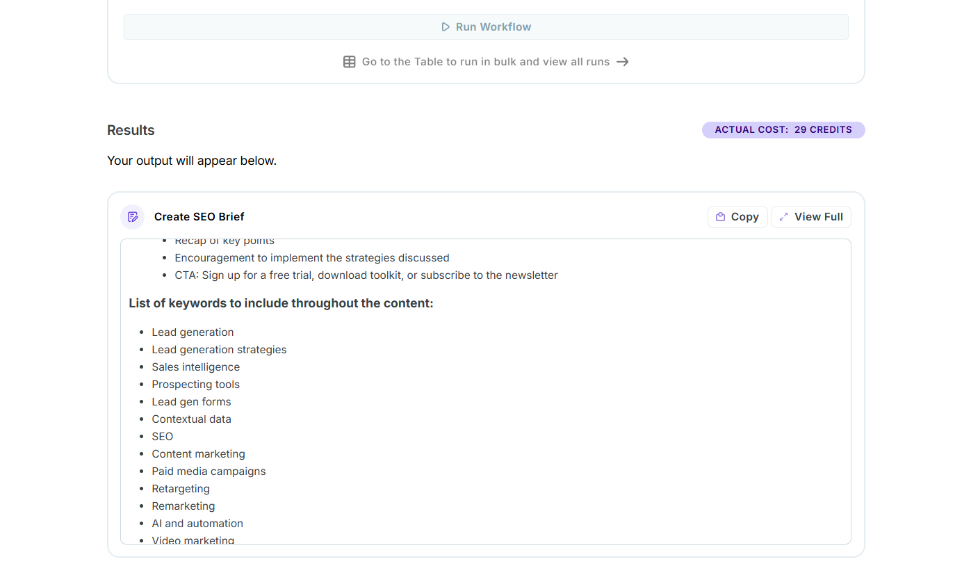 Copy.ai SEO briefs