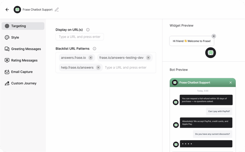 Introducing Frase Answers: A website chatbot to fuel your content strategy