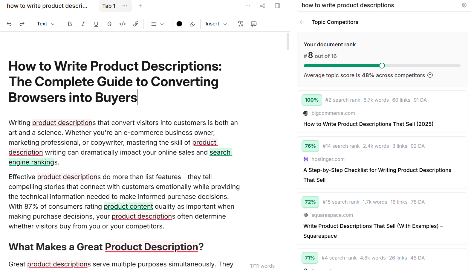 content optimization in Frase