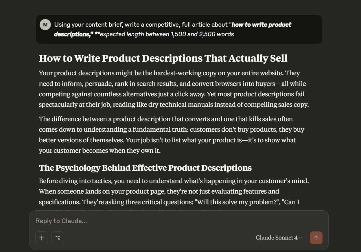 A sample of AI writing by Claude